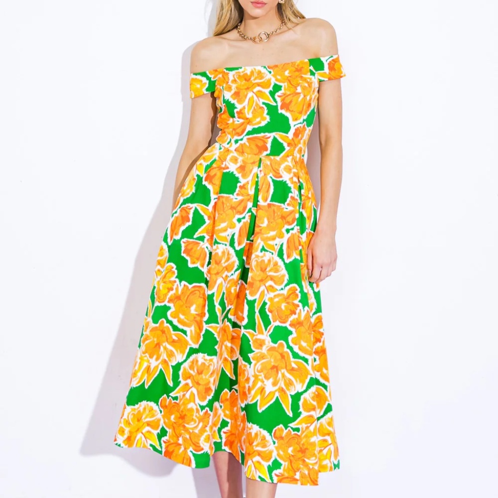 Flying Tomato WHERE I WANT TO BE TWILL MIDI DRESS